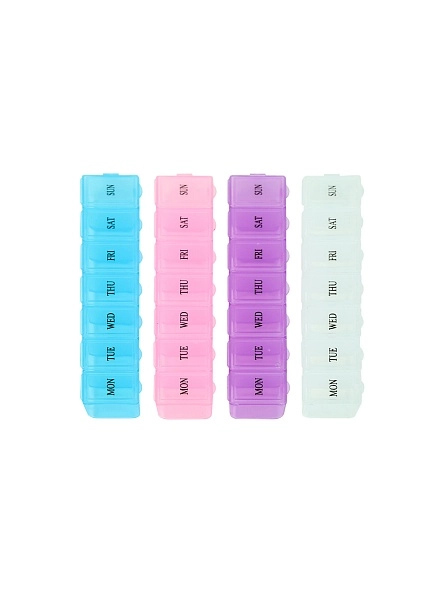 Контейнер для мелочей "Семь дней", 15*3,2*2,2 см, 7 отдел., пластик, прозрачный 