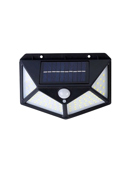 Настенный светильник 12Вт 100LED, на солнечных батареях, с датчиком движения, черный (SBF-33-MS)/100
