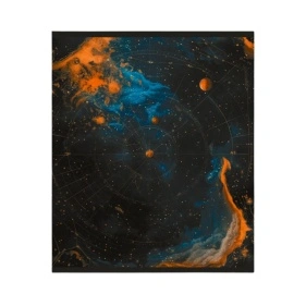 Тетрадь общая (скоба), ф.170х205мм, клетка, 48л., 4+0,  Глиттерный лак
 серия Stars,moon,sky
