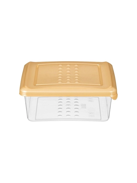 Контейнер для продуктов квадратный 0,5л (золотой)