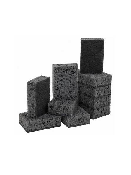 Губка д/посуды Perfera TOTAL black крупнопористая, 10шт ( 97х64х30 мм)