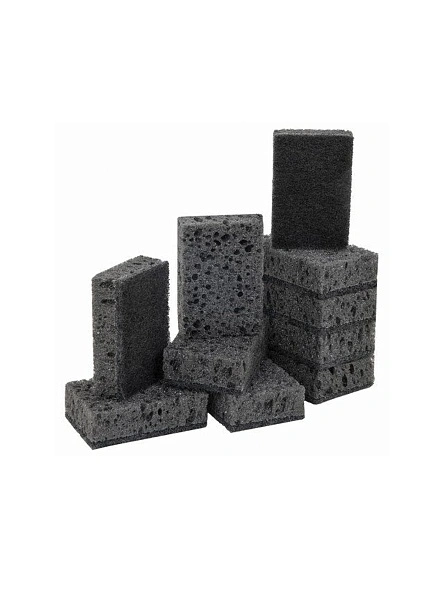 Губка д/посуды Perfera TOTAL black крупнопористая, 10шт ( 97х64х30 мм)