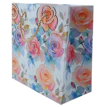 Пакет подарочный "Watercolor flowers", Fun party, 20*20*10 см (MO-280)
