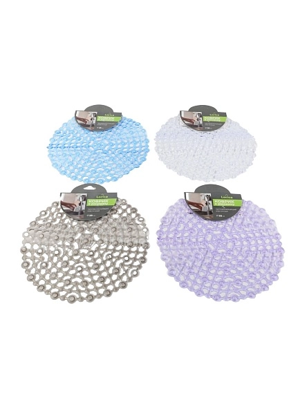 Коврик в раковину противоскользящий круглый, ПВХ, d=29 см, микс цвета 