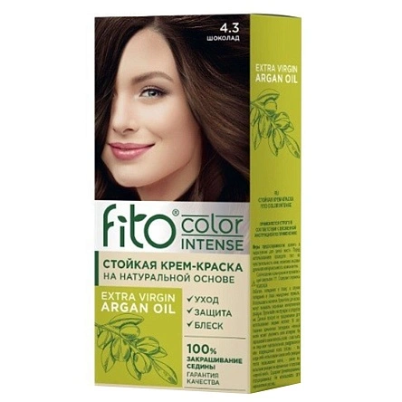 Стойкая крем-краска для волос серии Fito color intense тон 4.3 Шоколад 115мл/шт