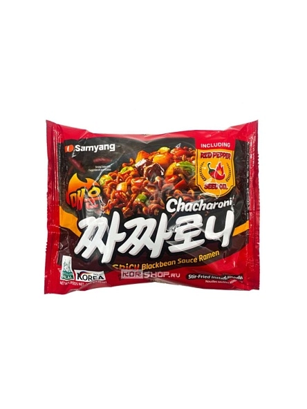 Лапша б/п с острым соусом чаджан Spicy Jjajang ramen 140г