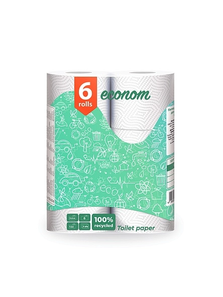 Бумага туалетная "Econom" (1*6 рул.) 2-х сл.