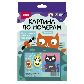 Ркн-164    КАРТИНА ПО НОМЕРАМ ДЕТСКАЯ КАРТОН 15*13,5 (2 шт)