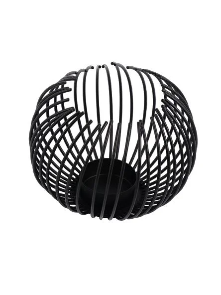 Подсвечник "Абажур", 12*12*9,5 см, цвет черный