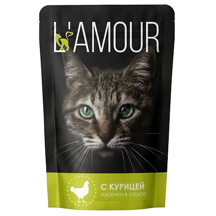 Корм конс. для кошек с Курицей в соусе ТМ "L`AMOUR" (пауч-пакет) 75г*28шт