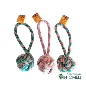 Игрушка для собак канатная с узлом, 22 см