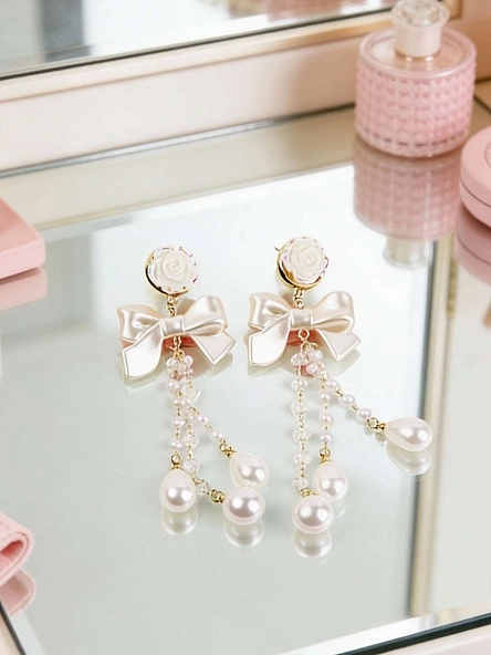 Серьги "Candy Pink", 7*2 см
