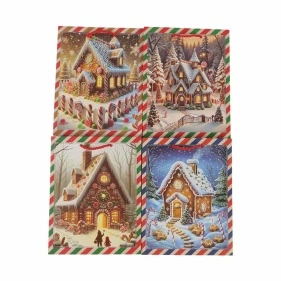 Пакет подарочный Снежный вальс, "Пряничный домик", 18*23*10 см (XNYS-368)