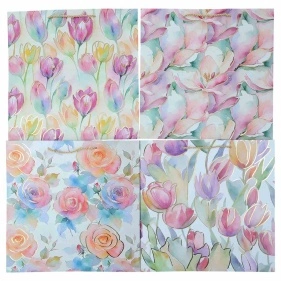 Пакет подарочный "Watercolor flowers", Fun party, 34*34*12 см (MO-282)