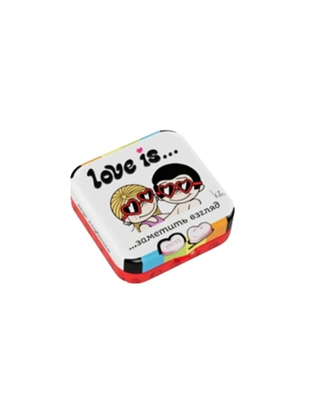 Освежающие конфеты "Love is...." в форме сердца со вкусом клубники 20г
