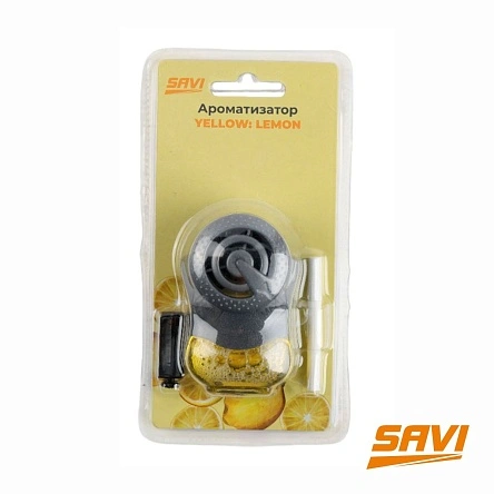 Ароматизатор в авто, на дефлектор, Yellow: Lemon SAVI