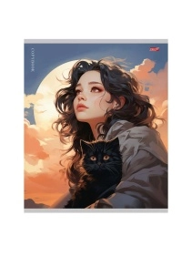 TM"Profit"Тетрадь КЛЕТКА 96л. обл. - мелов.картон, офсет в асс-те ПХ, Т96-7364