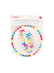 Набор бумажных тарелок "Вечеринка", 10 шт., 18 см (PI0019)