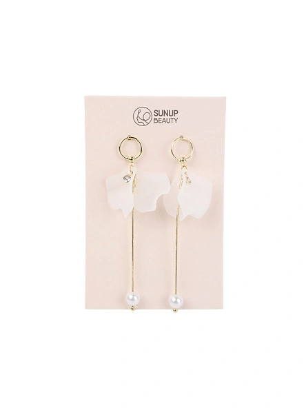 Серьги "White flower", 8,5 см (PZ120)