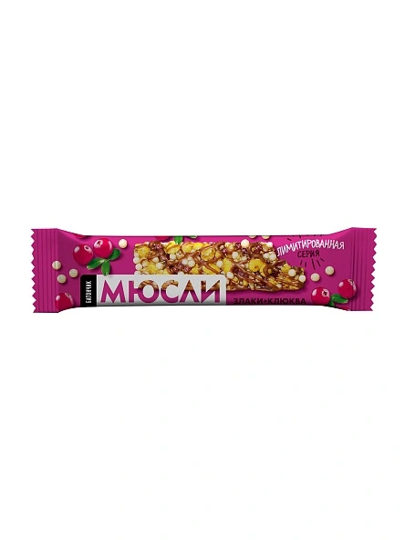 Батончик-мюсли "Злаки клюква-ананас", 33г