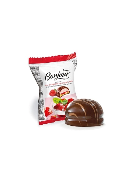 десерт "Бонжур" вкус клубники со сливками 29 г