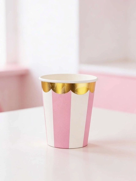 Набор стаканчиков бумажных "Candy pink", 10 шт, 9*7 см (250 мл)  (PD1075)