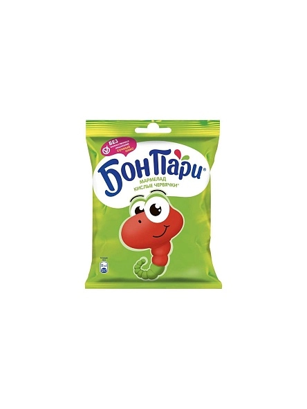 Марм.жеват. Кислые Червячки. Фигурный со вкусом фруктов., 75г