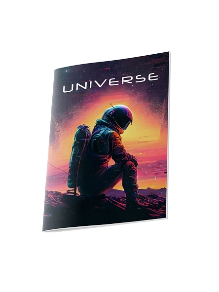 Тетрадь общая (скоба), ф.170х205мм, клетка, 48л., 4+0, Глиттерный лак серия Space