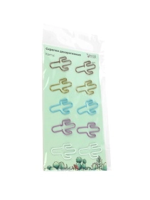 Скрепки декоративные "Кактус", 3,5 * 2 см, 10 шт (PD0930)