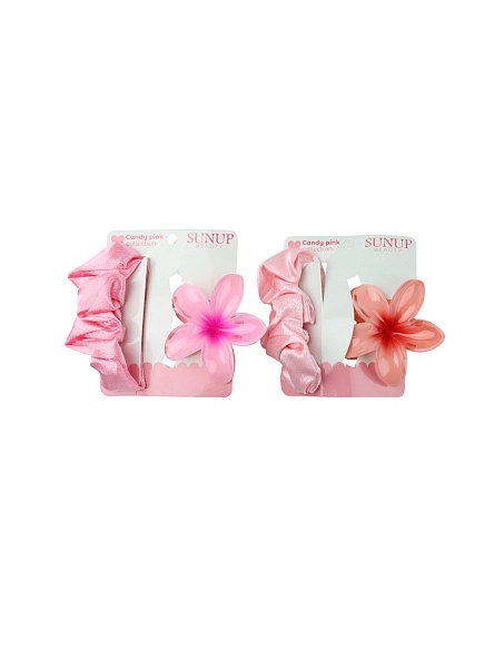 Набор для волос "Candy Pink", крабик + резинка (PK1356)