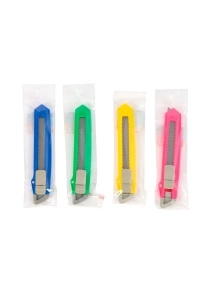Нож канцелярский 15,5*2,5 см, микс цвета 