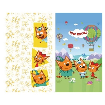 Блокнот (на скобе), ф.168х101мм, клетка, 40л., 4+0, серия Три кота, арт С 1425