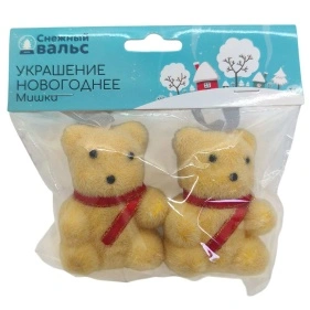 Украшение новогоднее Снежный вальс, "Мишки", 2 шт., 6,5*5 см (ML-3396)