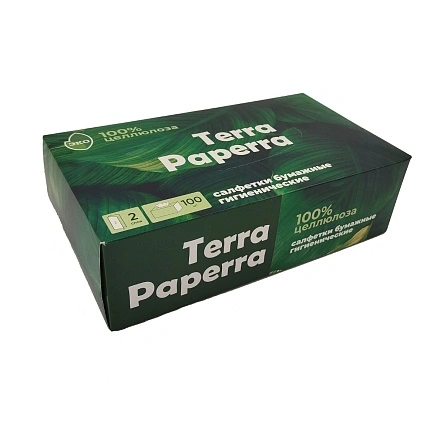 Салфетки бумажные гигиенические TERRA PAPERRA 100 штук (коробка)