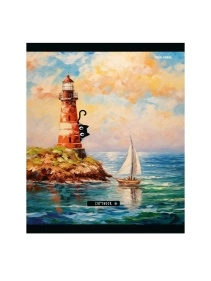 Тетрадь КЛЕТКА 48л. СТАНДАРТ цветная мелов. обл., лён , в асс-те ПХ, Т48-7373