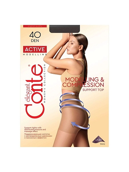 Колготки женские CONTE ELEGANT ACTIVE 40, р.4, nero
