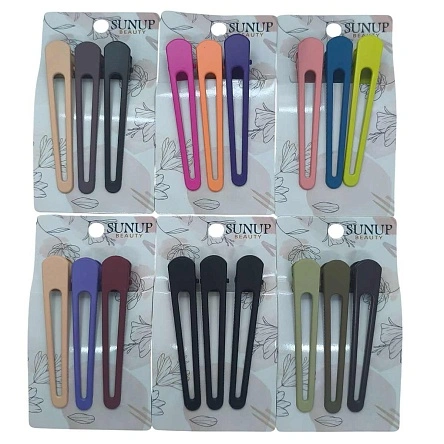 Набор заколок-зажимов для волос Sunup beauty, 3 шт., 7,5 см, микс (ML-3325)