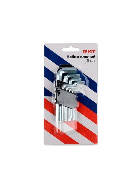 Набор ключей шестигранных L-образных, 1,5-10 мм, 9 шт. 