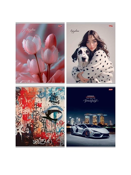 TM"Profit"Тетрадь КЛЕТКА 96л. МИКС-9528 (96-9528)  (обл. - мелов.картон)