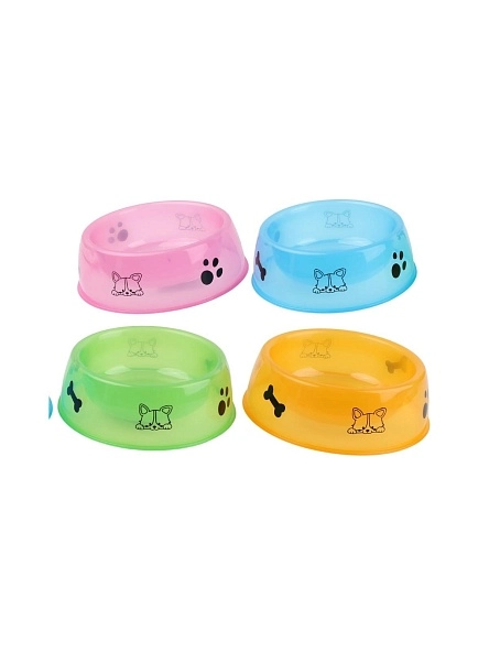 Миска для животных, пластик, 14,5*4,8 см, микс цвета