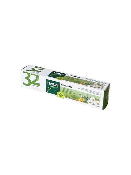 Паста зубная 32 ЖЕМЧУЖИНЫ HERBAL Семь трав, 100 г