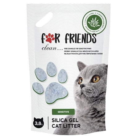 Наполнитель For Friends силикагелевый Sensitive с ароматом алоэ вера, 3,8 л.