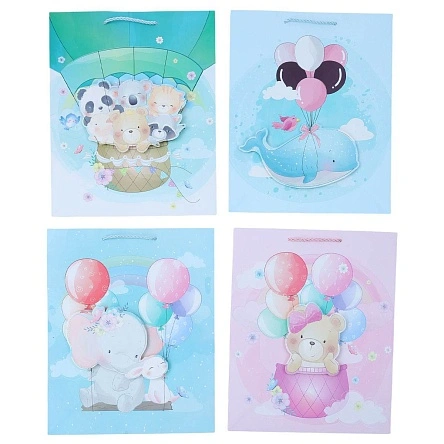 Пакет подарочный "Happy animals-1", Fun Party, 26*10*32 см (MO-592)