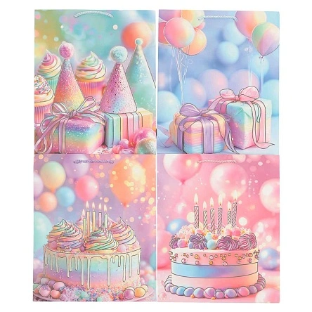 Пакет подарочный "Birthday", Fun Party, 30*40*12 см (MO-525)