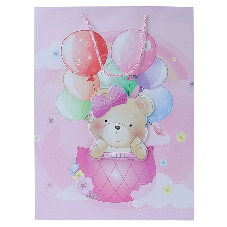 Пакет подарочный "Happy animals-1", Fun Party, 30*12*40 см (MO-593)