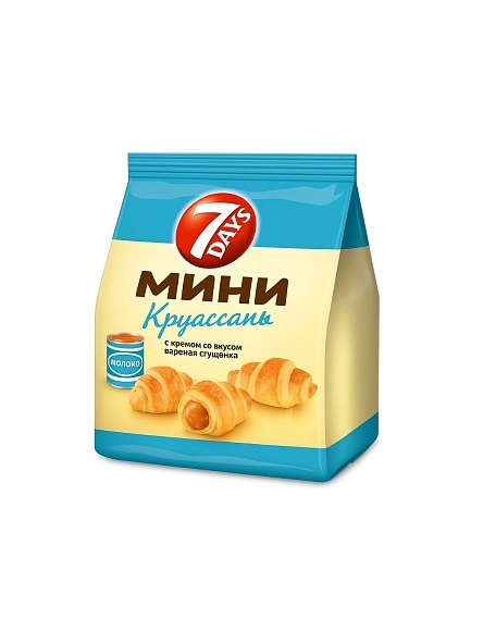 Мини круассаны «7DAYS» с кремом со вкусом «варёная сгущёнка» 265г