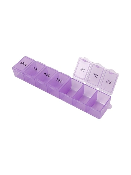 Контейнер для мелочей "Семь дней", 15*3,2*2,2 см, 7 отдел., пластик, прозрачный 