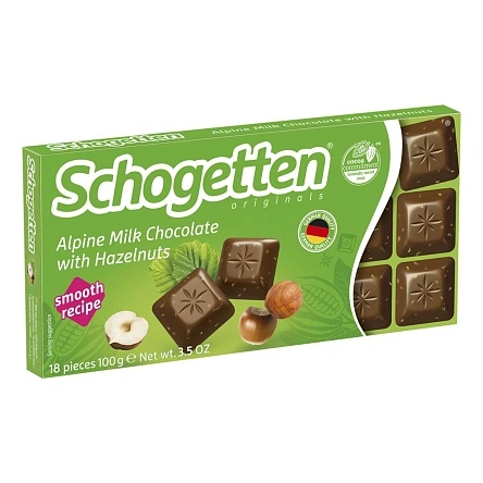 Шоколад "SCHOGETTEN" 100г мол. с обжареным фундуком
