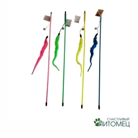 Дразнилка-удочка для котов "Хвостик", 45 см, микс цвета