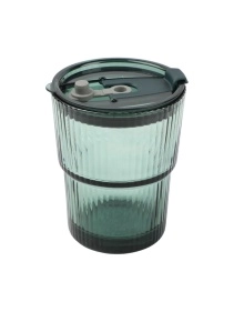 Стакан с трубочкой "Green vibes", 380 мл (PX0462)